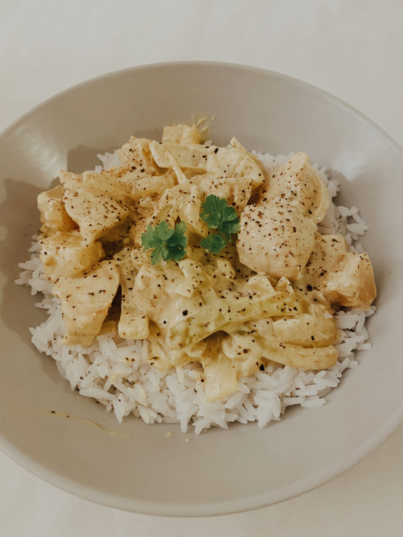 poulet curry ananas lait de coco