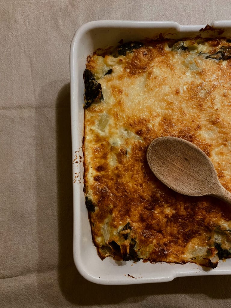 gratin blettes pommes de terre